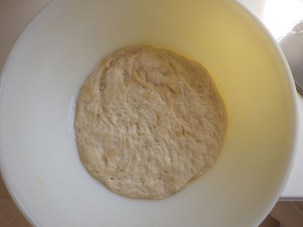 kamado joe grilled pizza - dough in bowl
