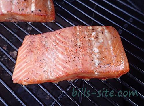 hot smoked salmon on the kamado joe grill grate