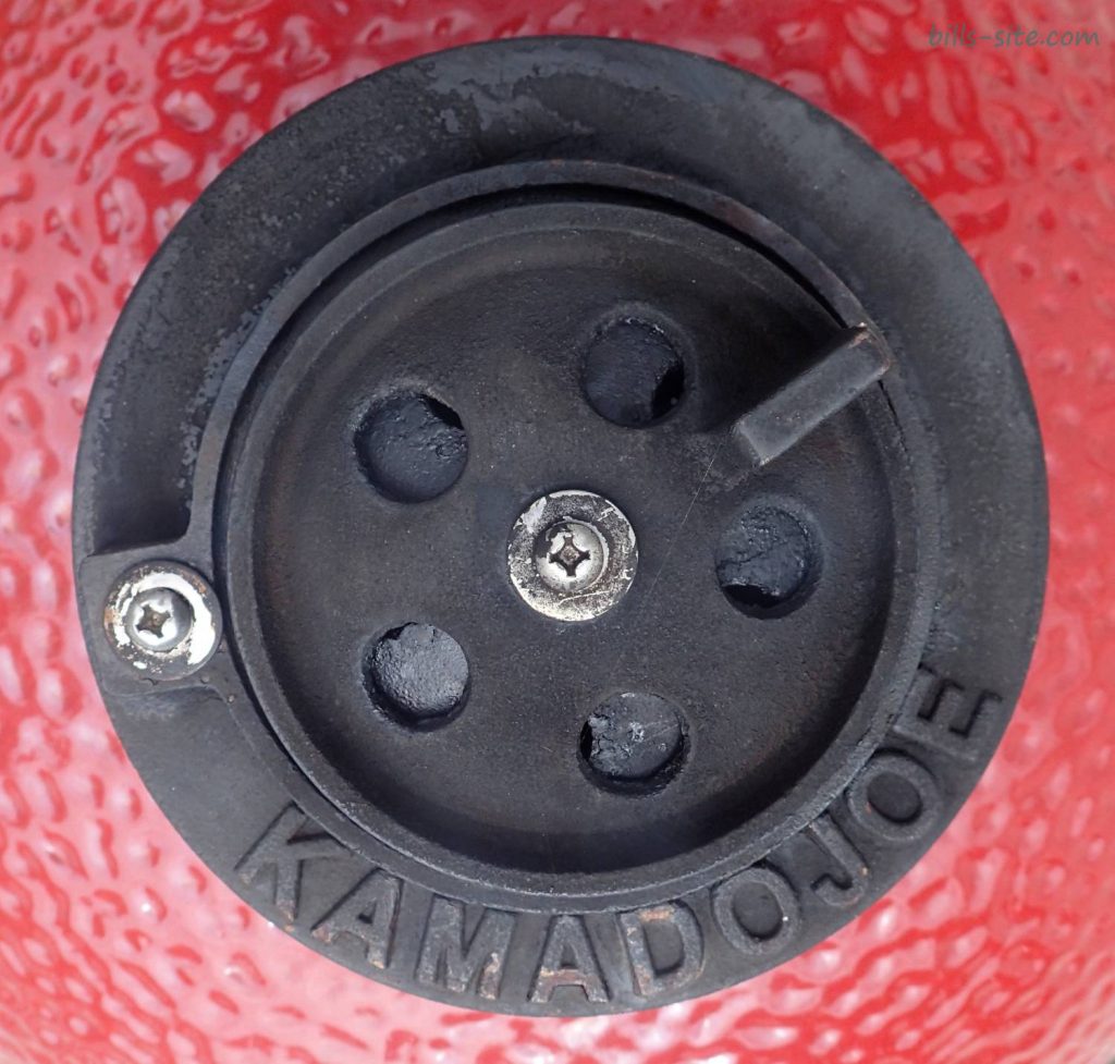 Kamado Joe daisy wheel almost closed, to toothpick width, when using the ThermoWorks Billows