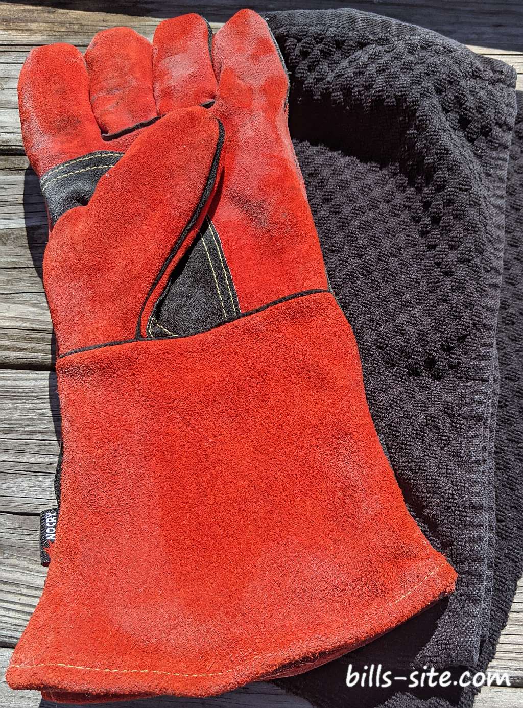 Heat resistant gloves and barbecue towel.