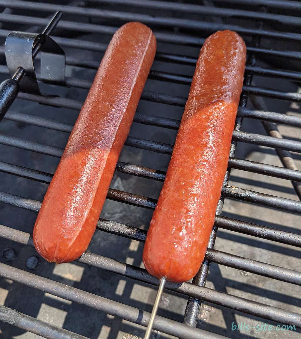 Hot dogs on the smoker