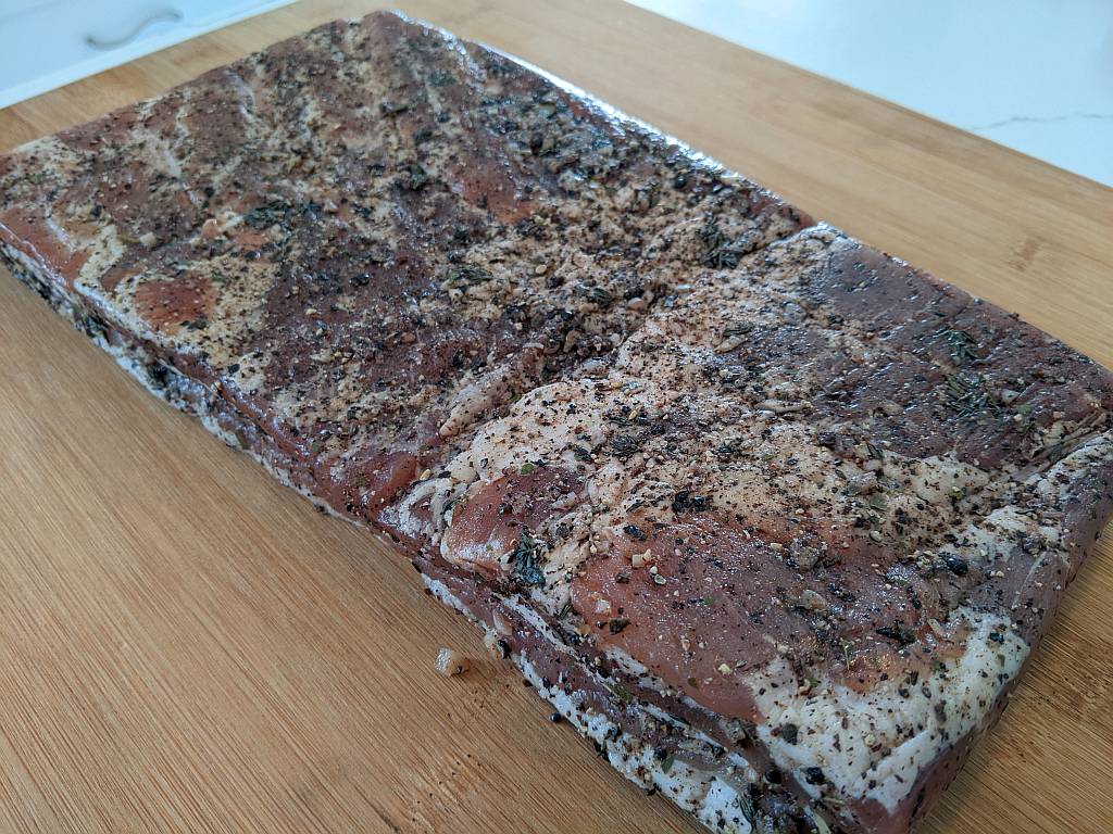 cured pork belly for making pancetta